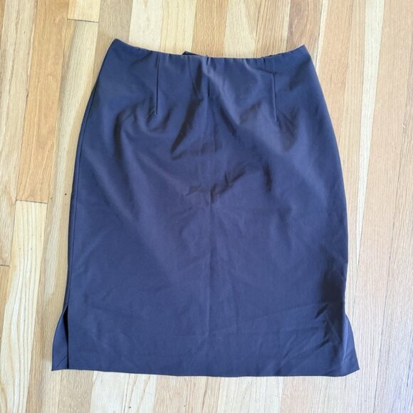 VTG Theory Skirt Womens 8 Dark Brown Pencil Knee Length  Stretch Career Office - Picture 1 of 8
